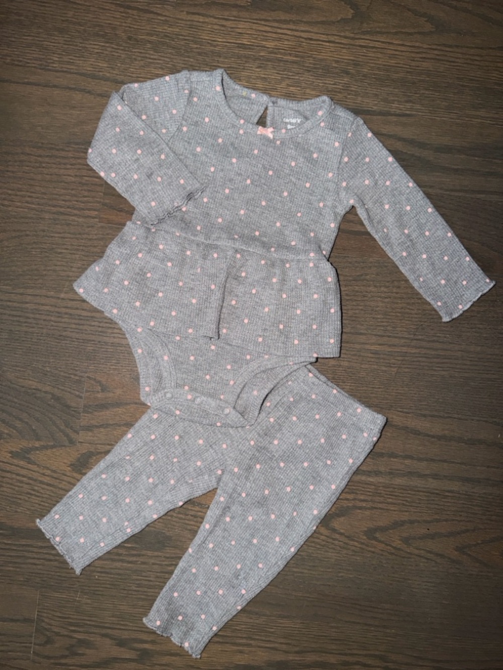 Carter's 2-Piece Polka Dot Peplum Bodysuit Pant Set | 9 Months